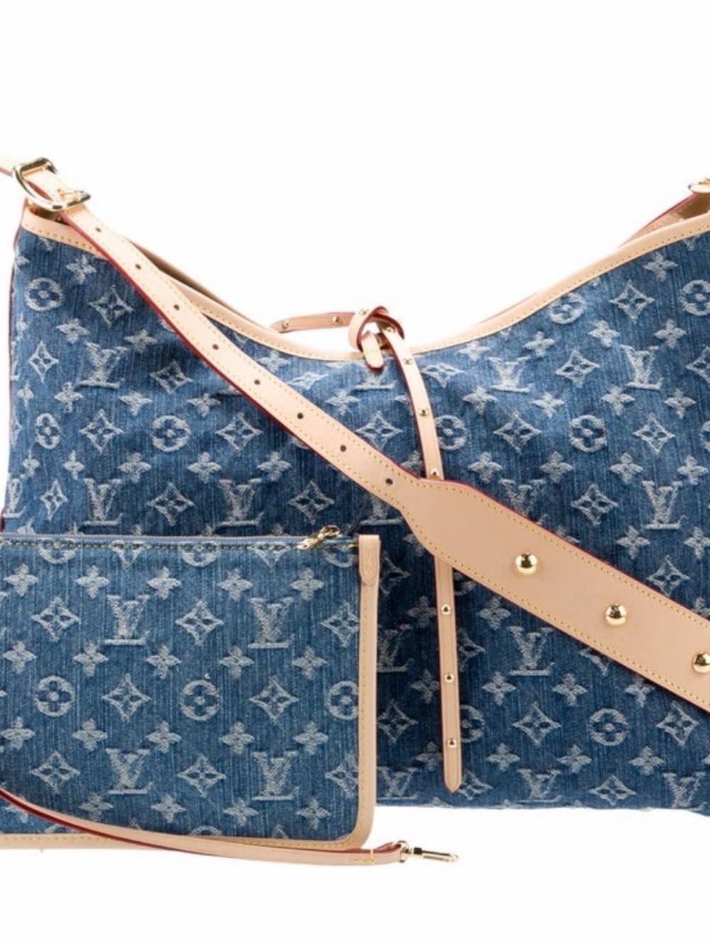 Louis Vuitton Denim Monogram Shoulder Bag with Natural Trim - Picture 7 of 12